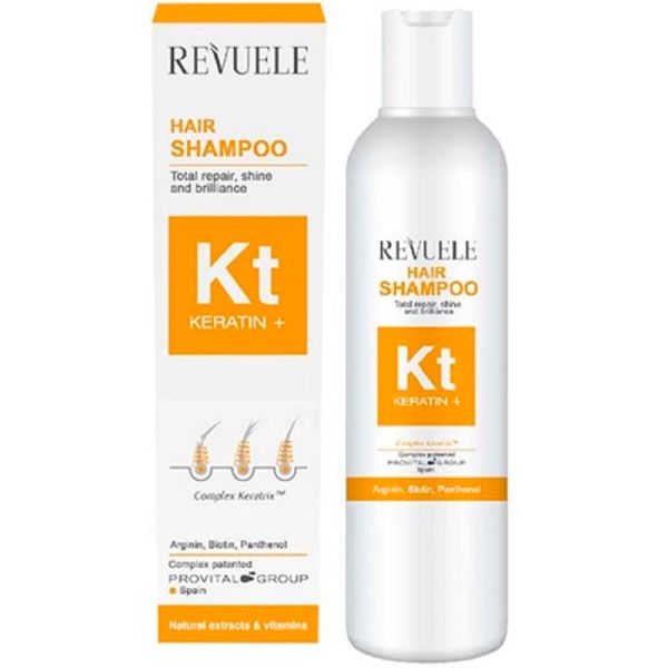 Шампунь для ламкого, тьмяного та тонкого волосся REVUELE KERATIN+, 200 мл REVUELE-KERATIN-200ML фото