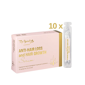 Top Beauty Anti-Hair Loss and Hair Growth Serum, 10 ampoules of 10 ml