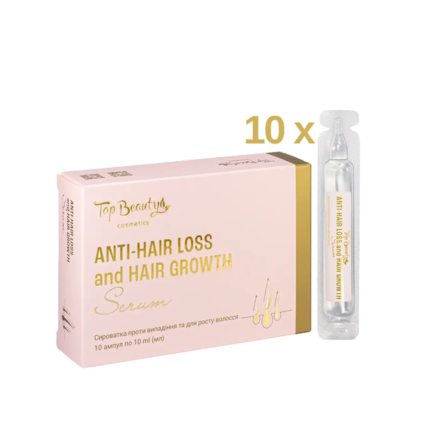 Top Beauty Anti-Hair Loss and Hair Growth Serum, 10 ampoules of 10 ml