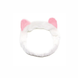 Velvet White Elastic Headband with Ears – Luxurious Comfort for Your Beauty Routine