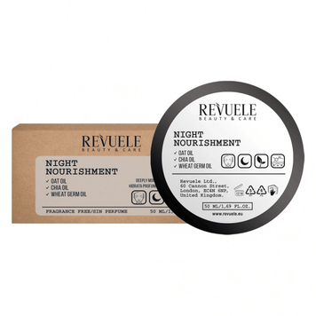 Revuele Vegan & Organic Night Nourishment Cream – Deeply Hydrating Night Care 50 ml