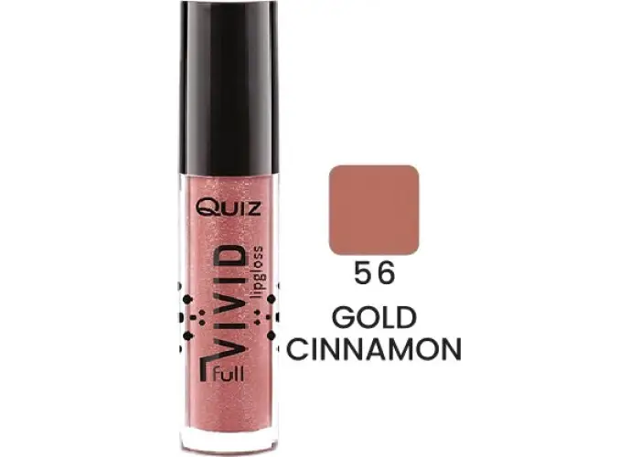 Зволожуючий блиск для губ Quiz Cosmetics Vivid Full Brilliant Lipgloss 56 Gold Cinnamon, 5 мл QUIZ-COSMETICS-LIPGLOSS-56 фото